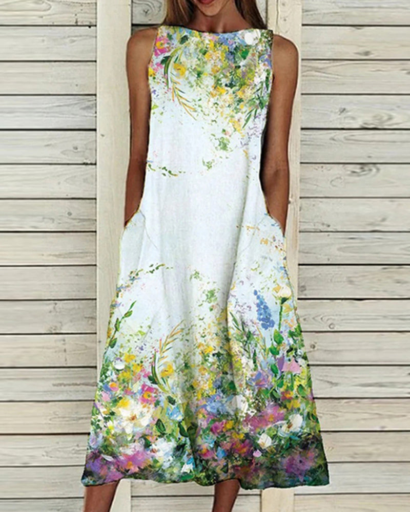 Robe sans manches imprimée