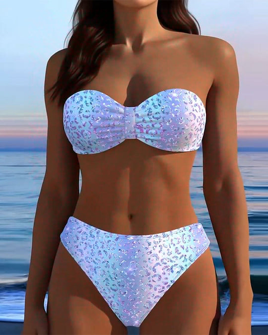Bikini Imprimé Léopard Bandeau