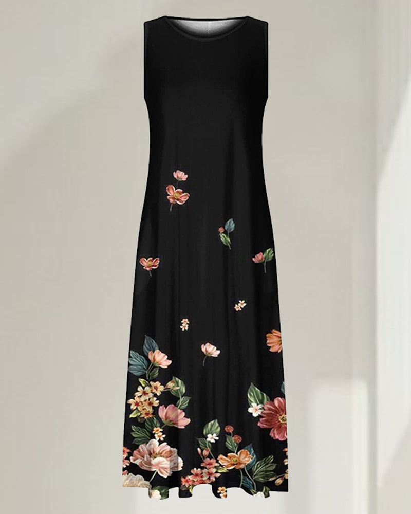 Robe sans manches imprimée