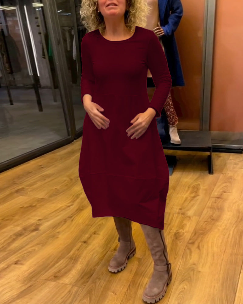 Robe élégante de couleur unie