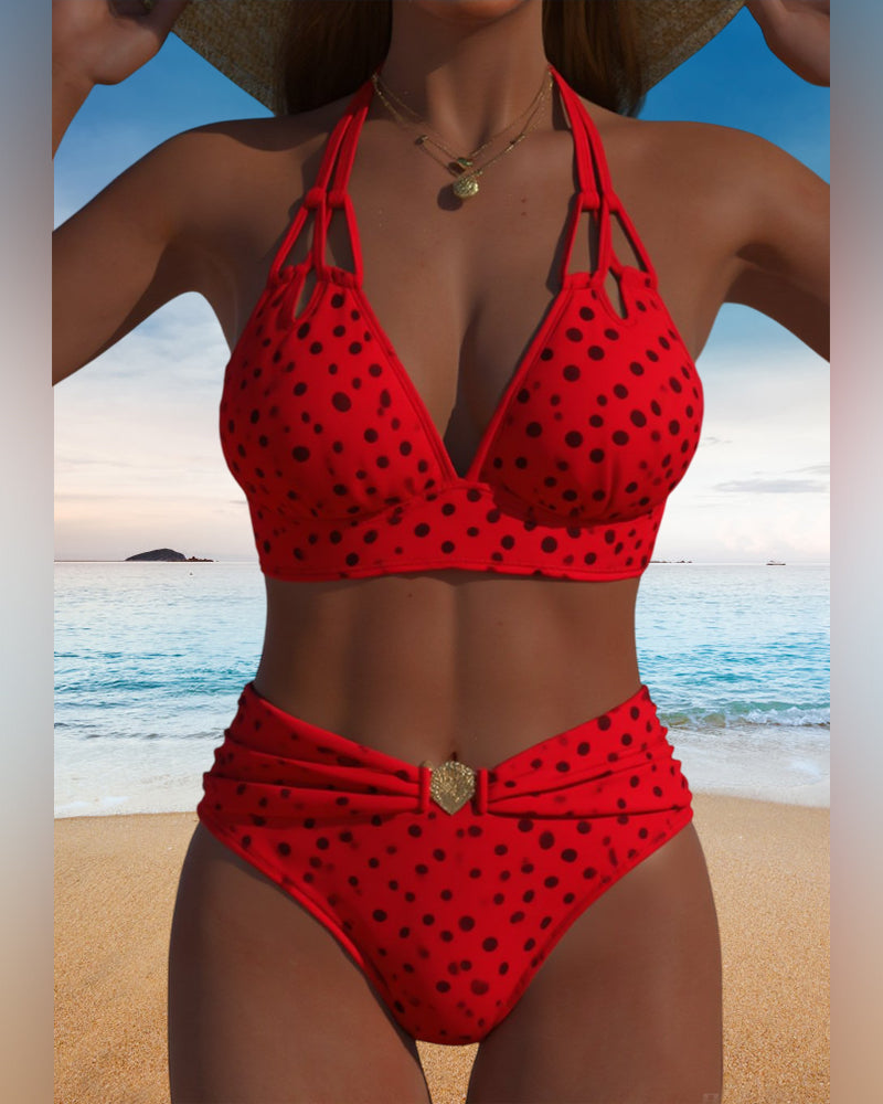 Maillot de bain deux pièces sexy à pois