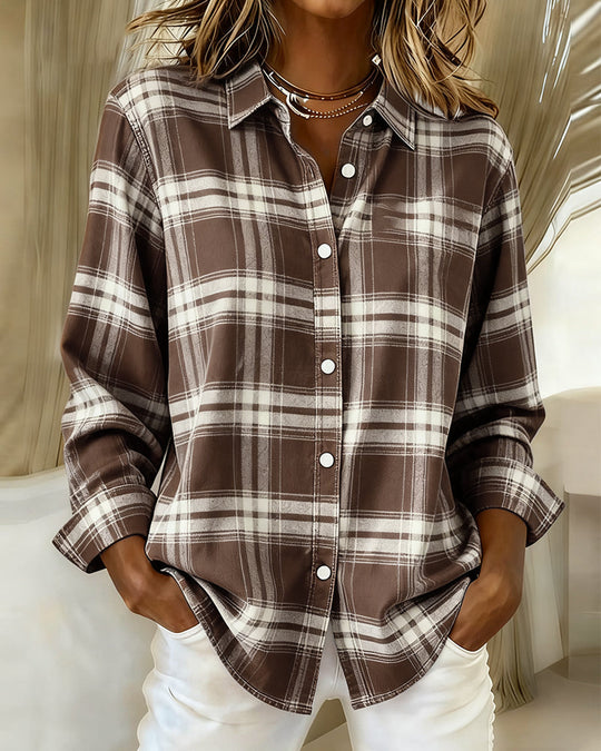 Chemise Avec Motif En Carreaux Et Col Revers