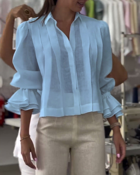Chemise Manche Bouffante Volant