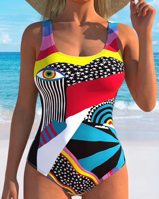 Maillot De Bain Une Pièce Imprimé Étoiles