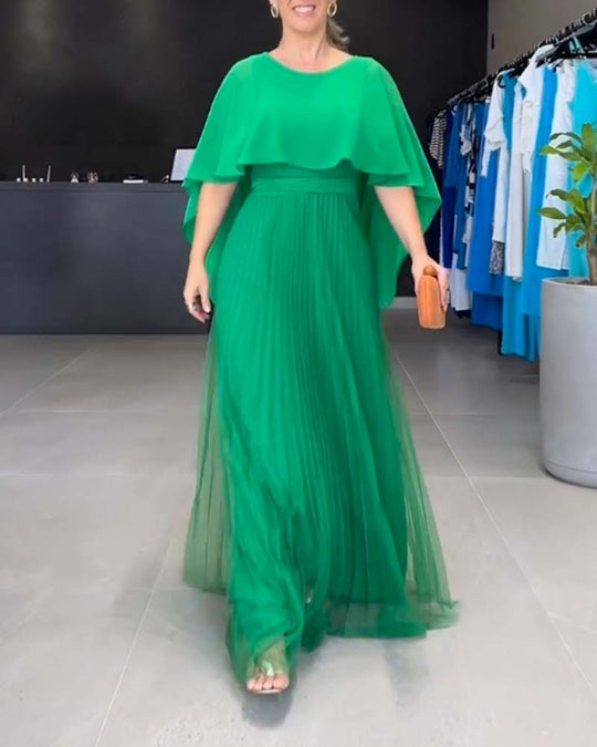Robe longue à col rond et ligne A