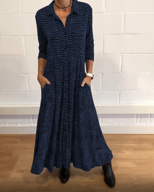Robe imprimée avec poches à revers