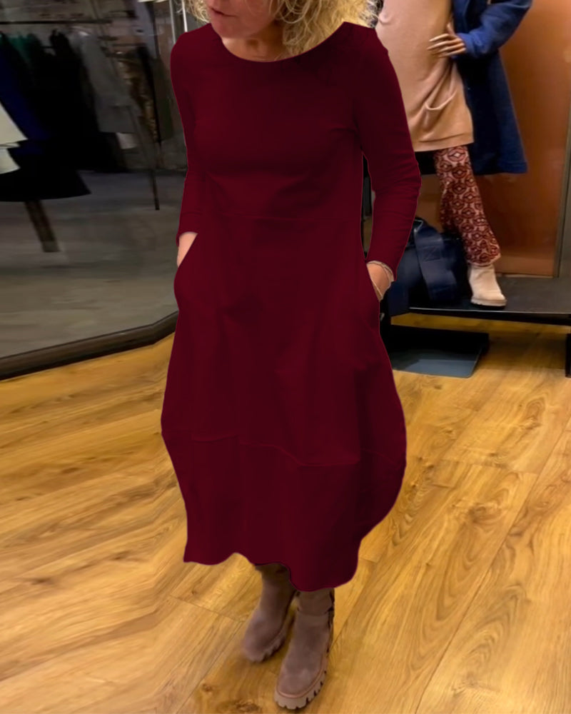Robe élégante de couleur unie