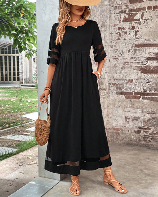 Robe élégante à Manches Mi-Longues Et Col Rond Décontracté