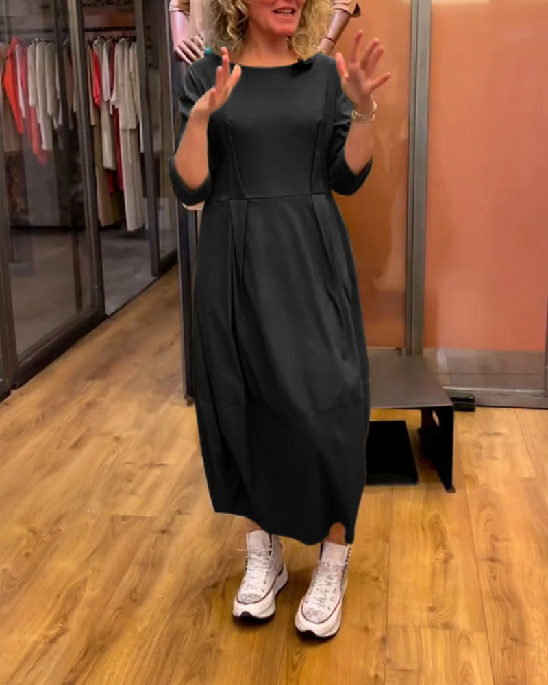 Robe à col rond et manches 2/3
