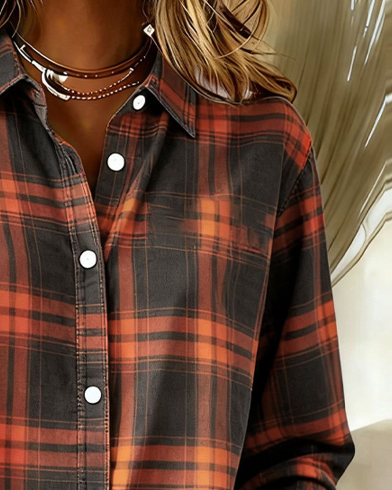 Chemise Avec Motif En Carreaux Et Col Revers