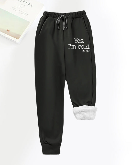 Pantalon décontracté en polaire imprimé lettres