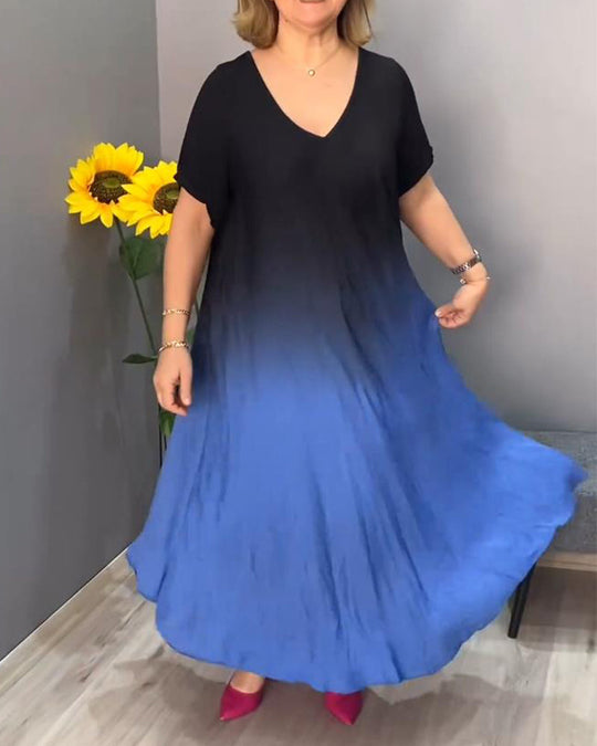 Robe dégradée plissée décontractée