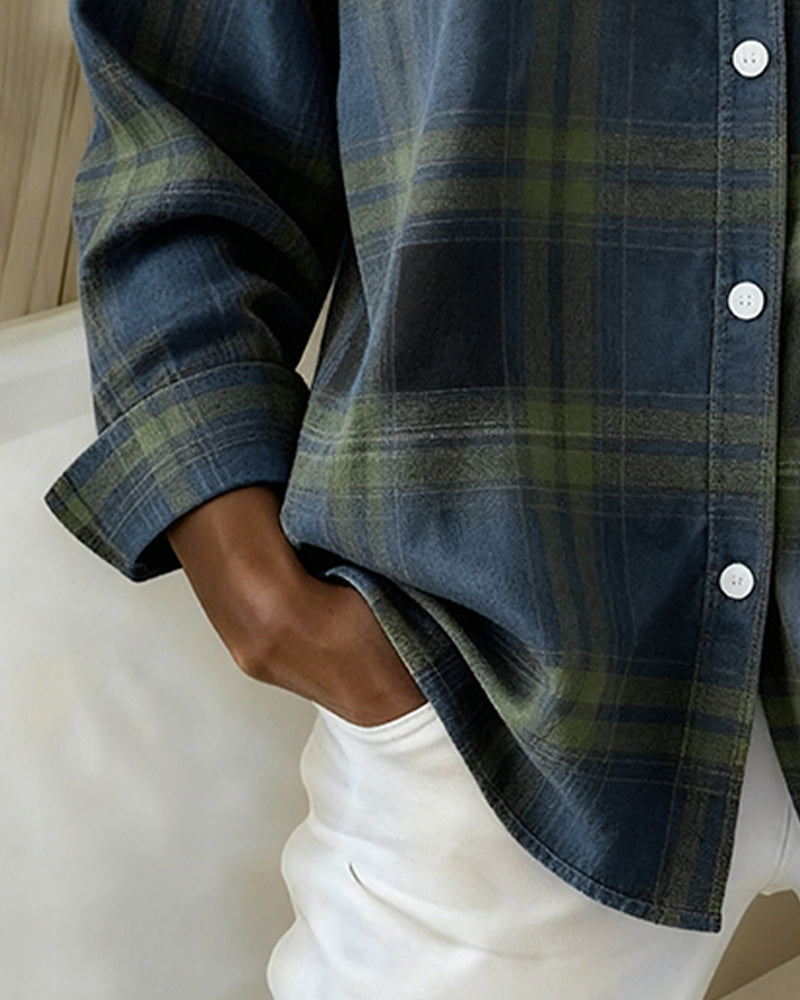 Chemise Avec Motif En Carreaux Et Col Revers