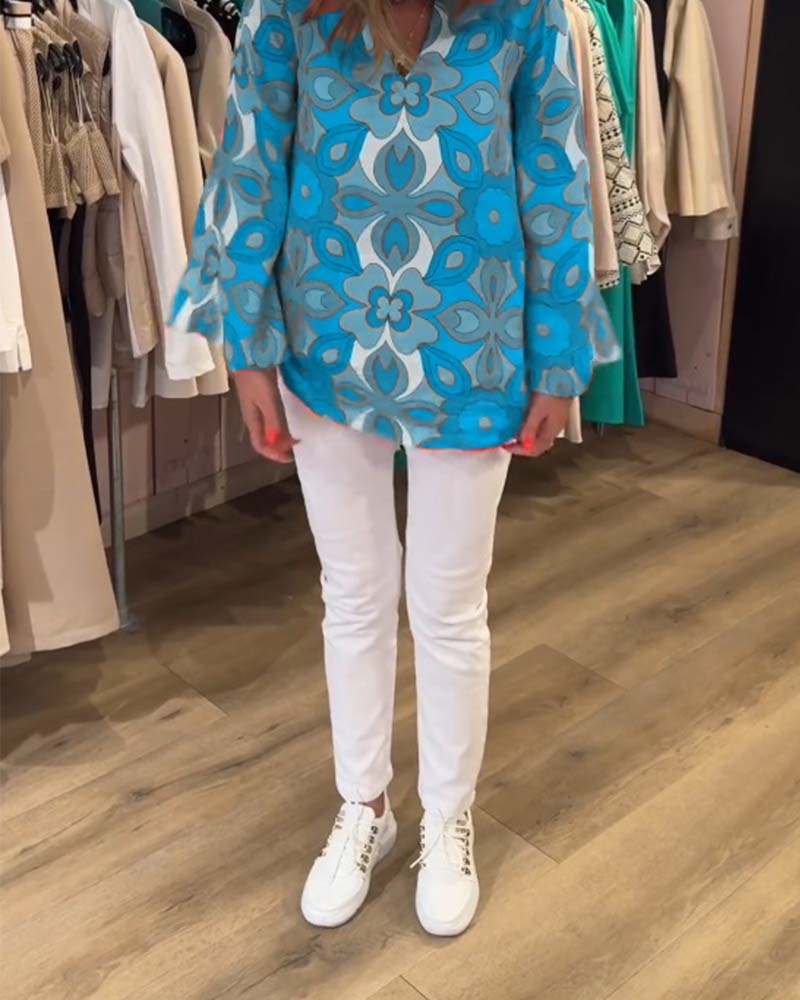 Blouse imprimée ample et polyvalente