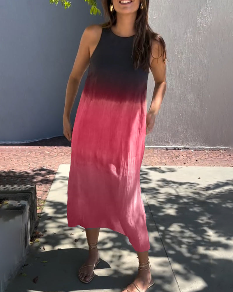 Robe sans manches et dégradé