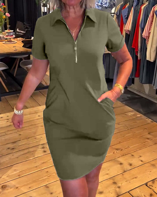 Robe Revers Fermeture éclair