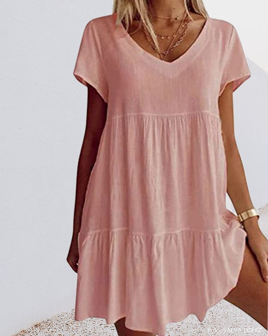 Robe ample décontractée à manches courtes