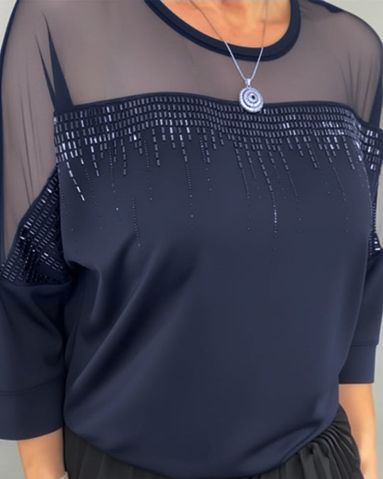 Blouse Maillage Éclaté Loose