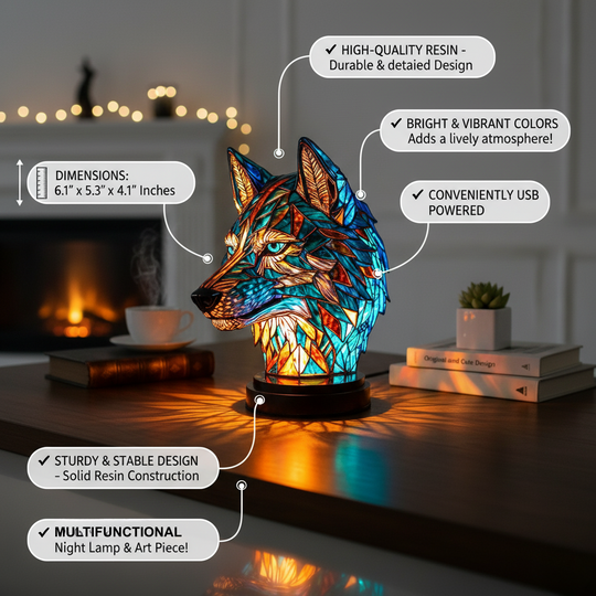 Lampe Enchantée en Forme de Loup