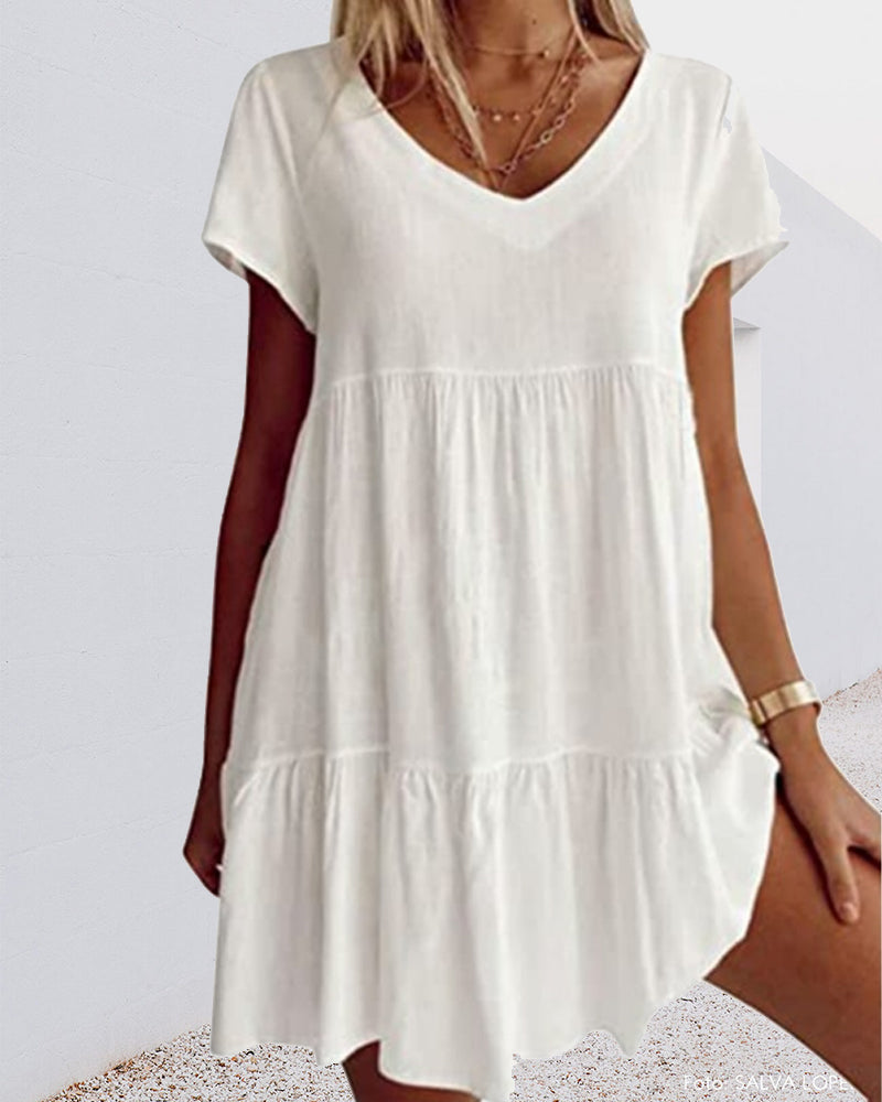 Robe ample décontractée à manches courtes