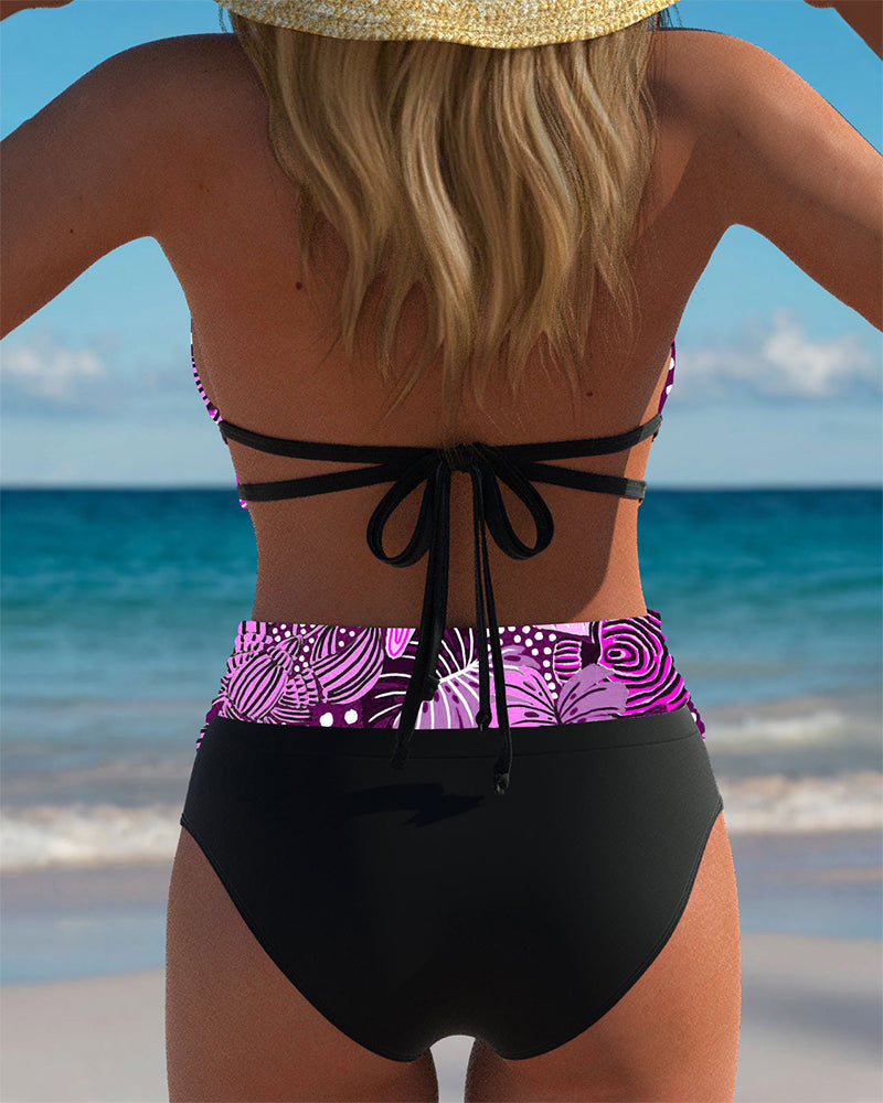 Bikini Sexy Dos Nu Soutien-Gorge Imprimé
