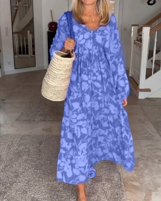 Robe à manches longues et imprimé floral