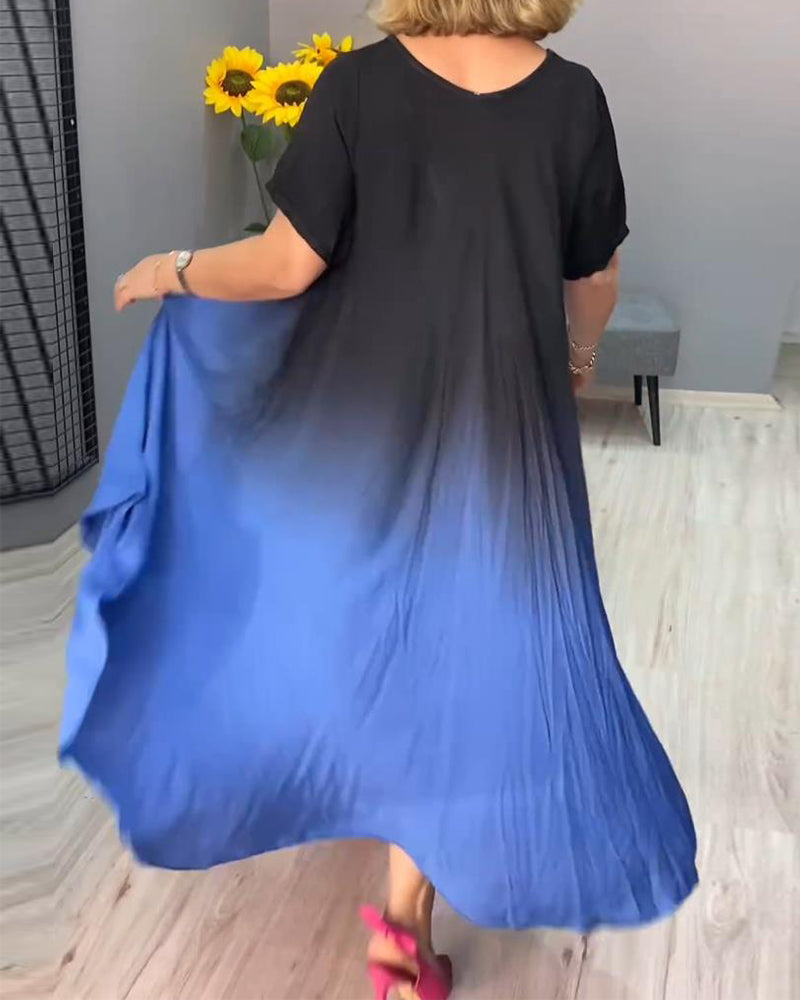 Robe dégradée plissée décontractée
