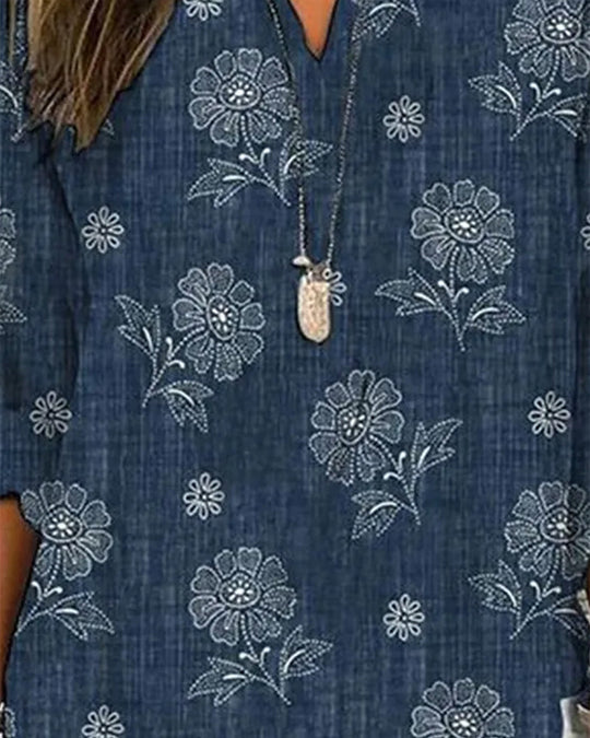 Blouse décontractée à imprimé floral