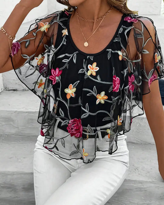 Blouse Brodée Maille Robust