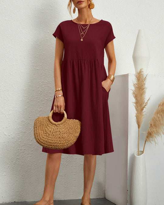 Robe ample à encolure ronde