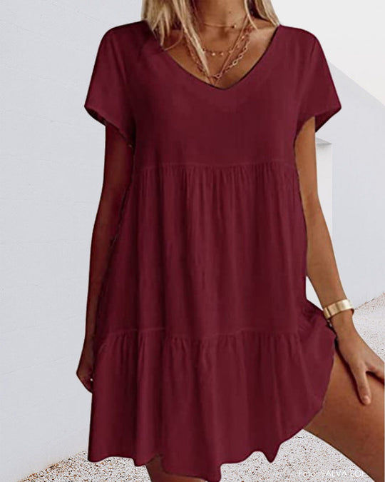 Robe ample décontractée à manches courtes