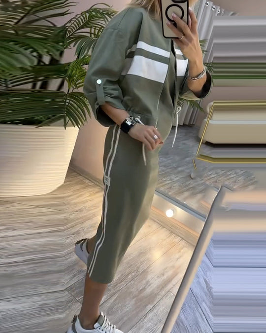 Ensemble veste décontractée sans manches et robe