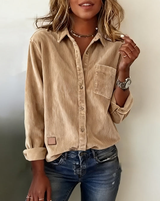 Chemise Tendance Velours Côtelé Revers