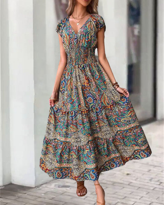 Robe élégante à imprimé vintage