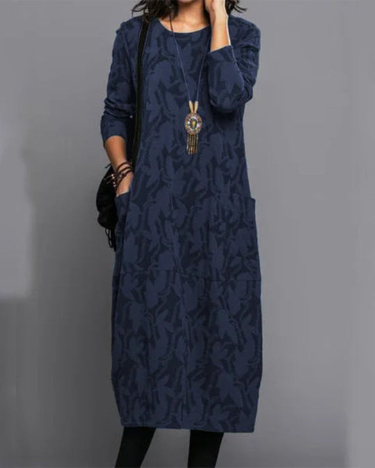 Robe imprimée avec poche et manches longues