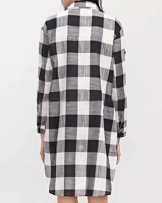 Chemise à manches longues avec imprimé à carreaux