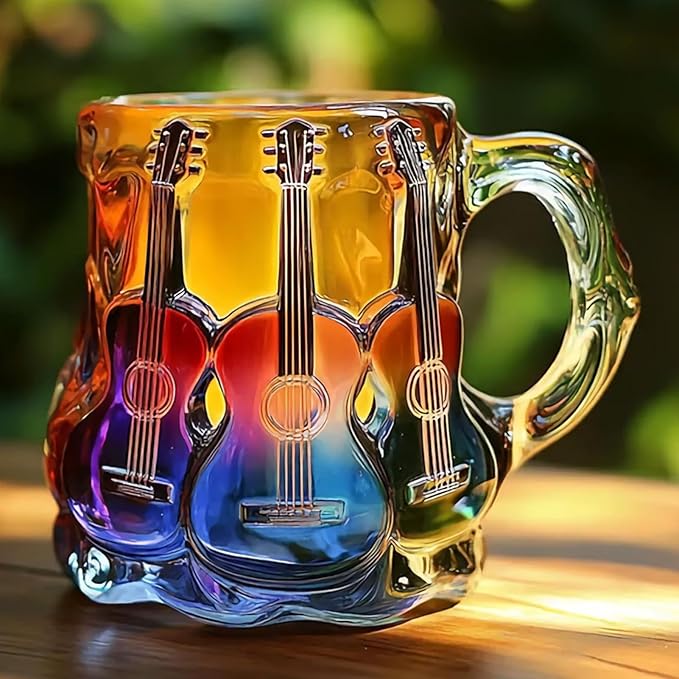 Tasse Artisanale avec Artwork de Guitare en 3D