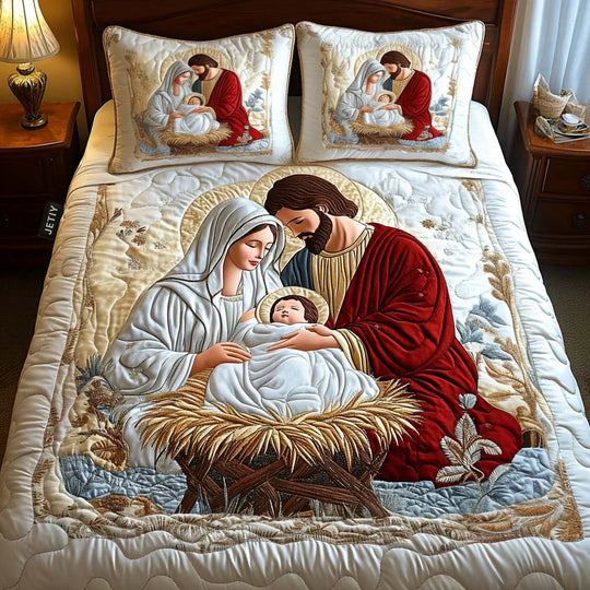 Jeu de lit matelassé de 3 pièces - Magie de Noël