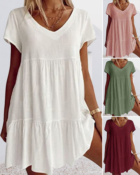 Robe ample décontractée à manches courtes