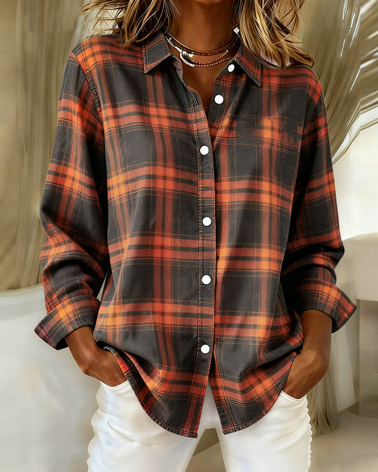 Chemise Avec Motif En Carreaux Et Col Revers