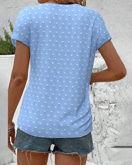 Blouse À Épaule Tombante Bleue