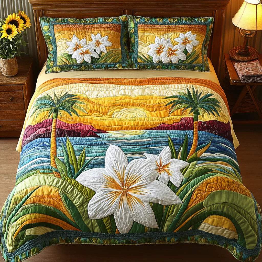Ensemble de literie matelassé de 3 pièces - Esprit Aloha