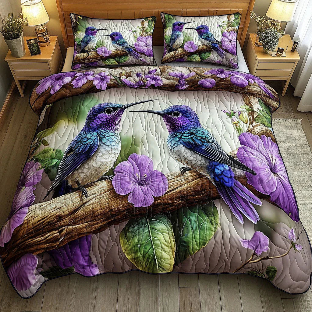 Jeu de lit matelassé de 3 pièces - Refuge d'Oiseaux