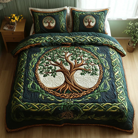 Ensemble de literie matelassé de 3 pièces - Arbre de la Vie