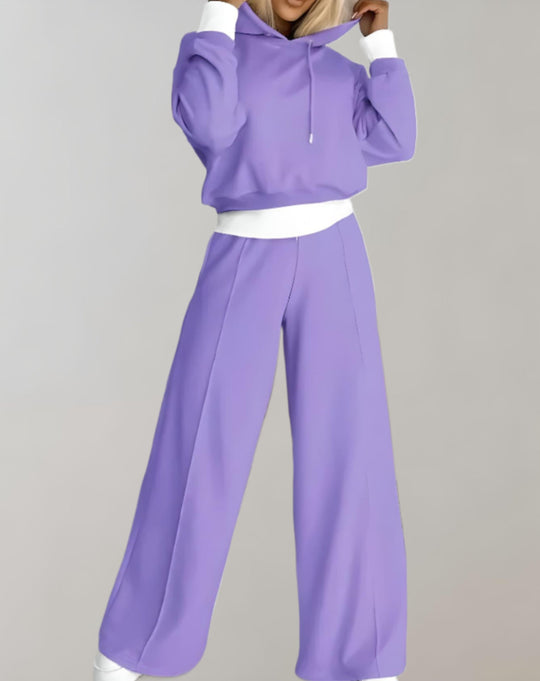 Nina – Survêtement hoodie 2 pièces avec pantalon large femme