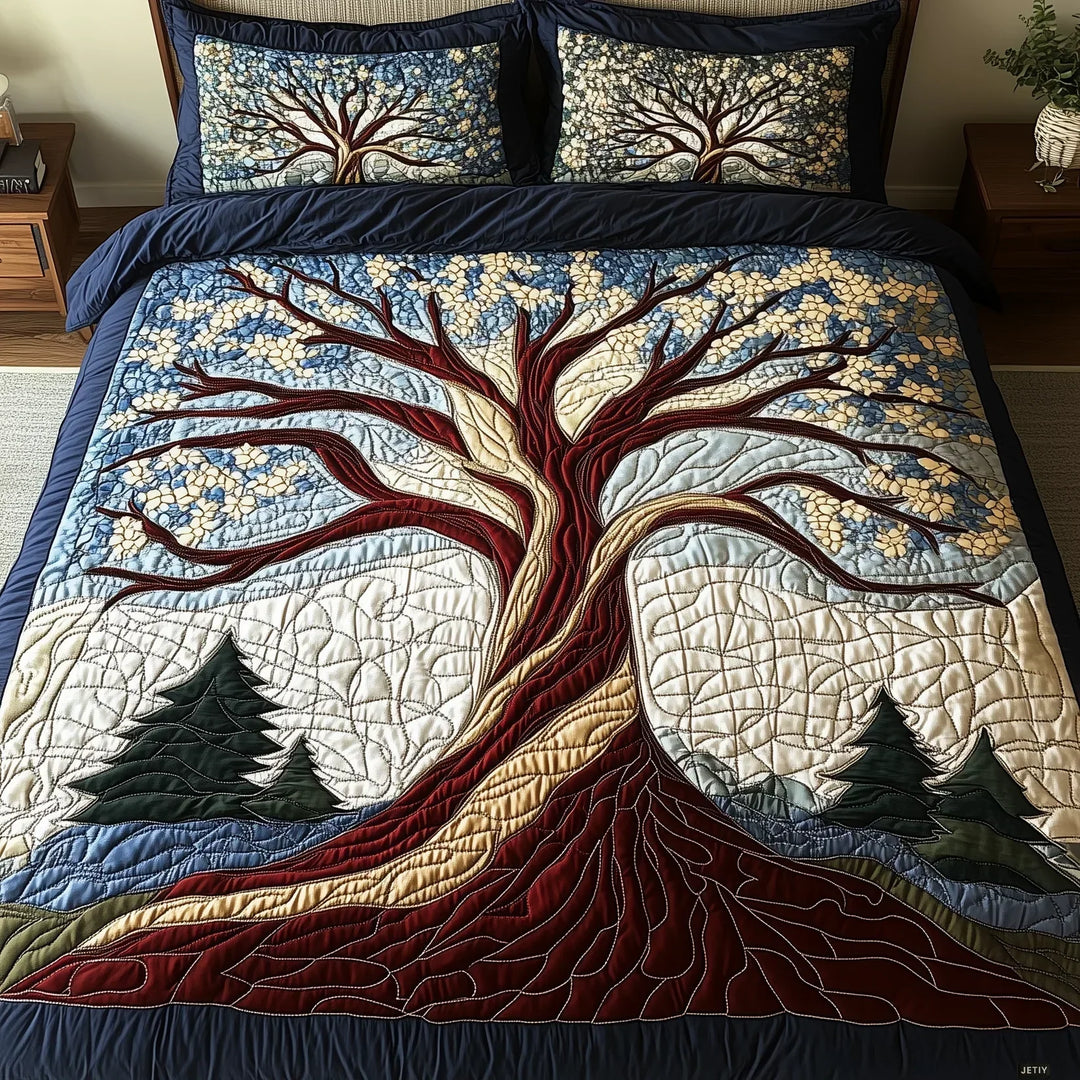Ensemble de lit matelassé de 3 pièces - Harmonie de la Forêt