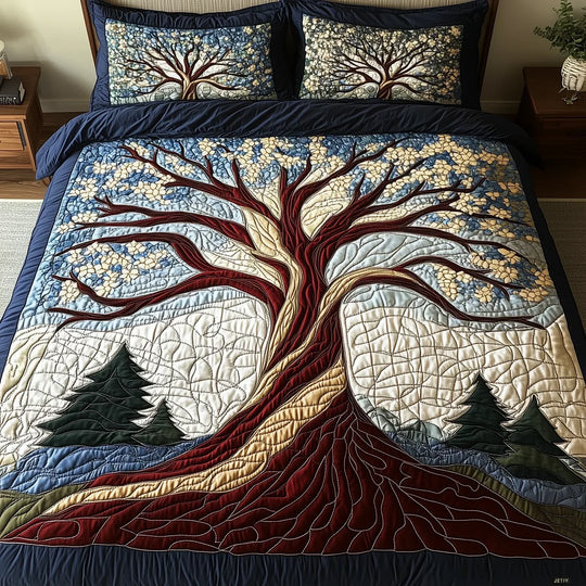 Ensemble de lit matelassé de 3 pièces - Harmonie de la Forêt