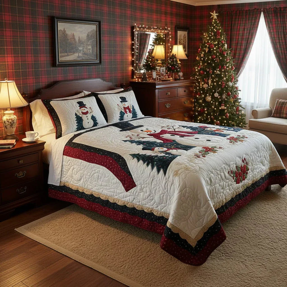 Jeu de lit matelassé de 3 pièces - Amis des Neiges