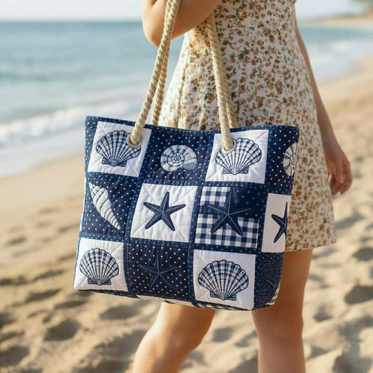 Sac de Plage Fait à la Main | Sérénité de Coquillages