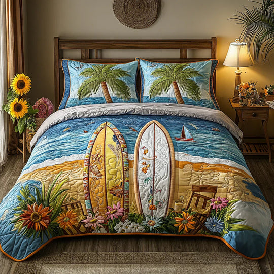Jeu de lit matelassé de 3 pièces - Brise de l'île